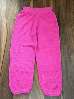 Hot pink balloon leg knit style pants